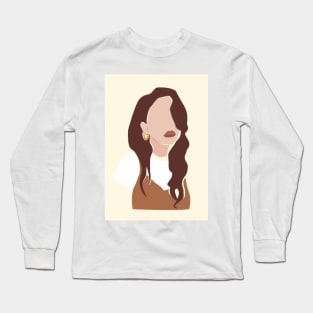 Lovely Women Mid Century Illustration Long Sleeve T-Shirt